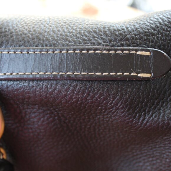 Cole Haan Pebbled Leather Large Bag Black w/Brushed Gold Hardware Lots of ROOM! - Picture 15 of 16